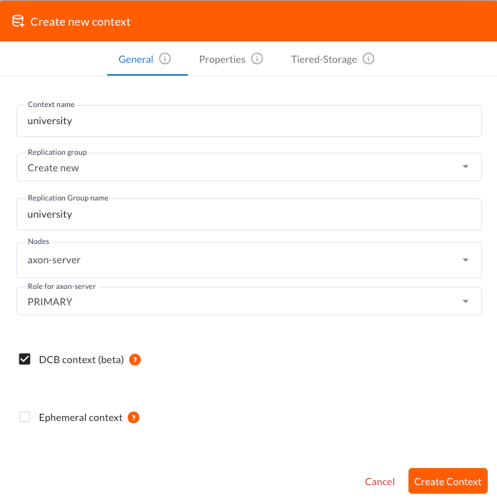 AxonServer DCBContext Creation