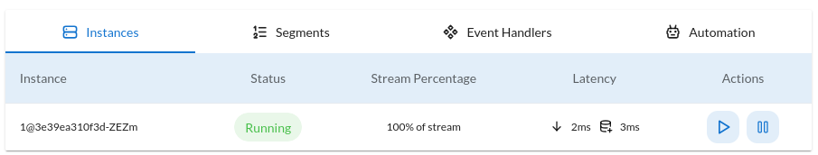 Screenshot of the Processor Instances tab