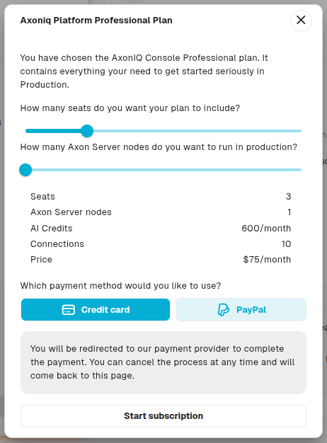 payment method popup