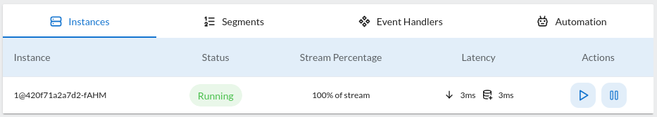 Screenshot of the Processor Instances tab