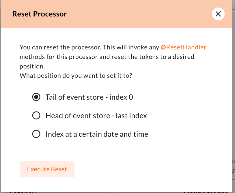 "Screenshot of the Reset Processor dialog