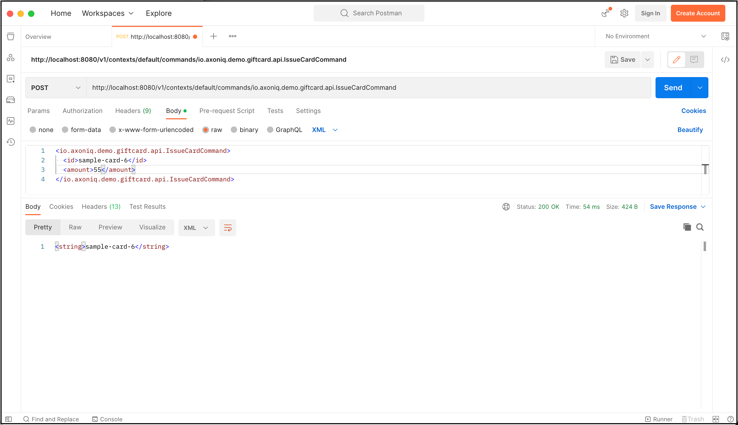 A screenshot of the Postman UI